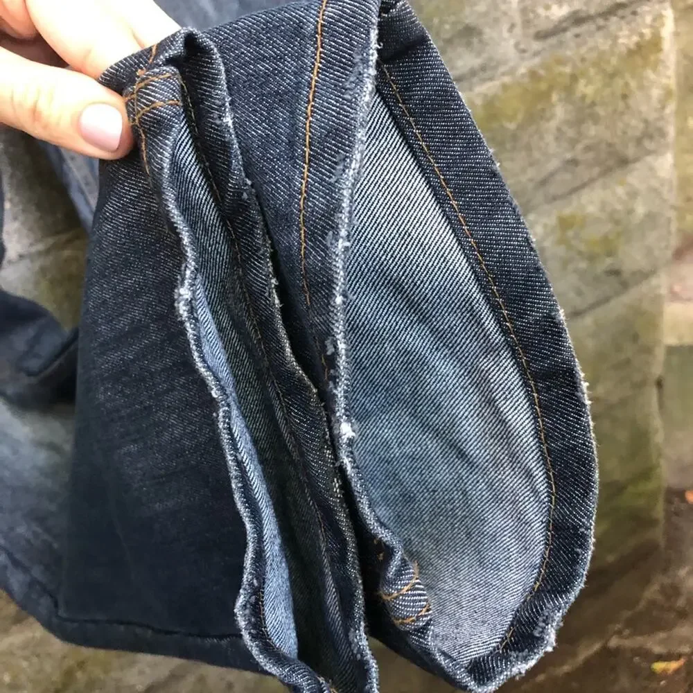 Paper Denim Cloth Jeans Mens Slim Straight Distressed Medium Blue 32 x32